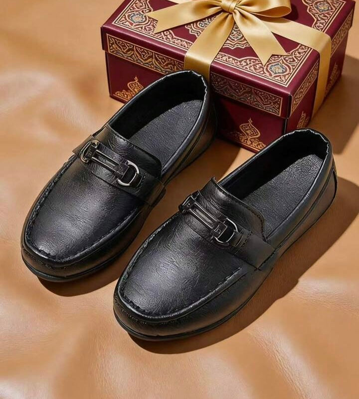 Kids Premium Black Loafers – Stylish Formal & Party Wear Shoes for Boys