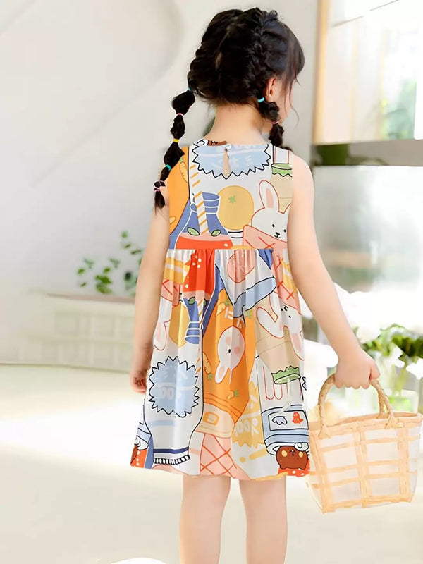 Eboo Floral Print Fit & Flare Midi Dress – Sleeveless & Lightweight