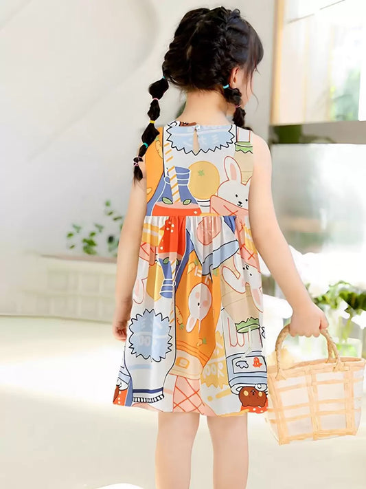 Eboo Floral Print Fit & Flare Midi Dress – Sleeveless & Lightweight