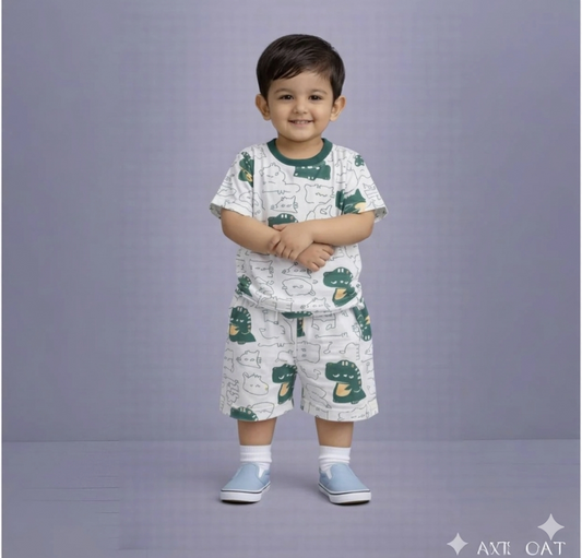 Eboo Cute Crocodile Printed 2PCS Outfit set
