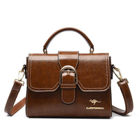 Eboo Elegant Brown Leather Handbag for Women | Premium Crossbody & Top Handle Bag