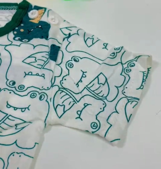 Eboo Cute Crocodile Printed 2PCS Outfit set