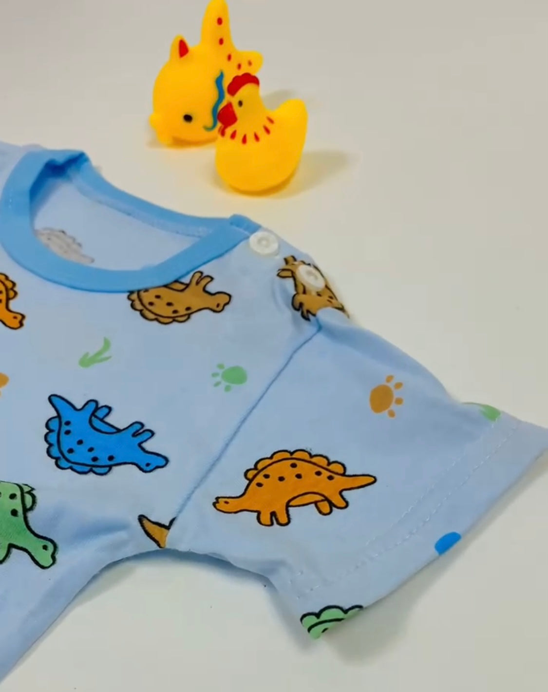 Eboo Boys Cute Dino Printed Round Neck Pure Cotton T-Shirt With Shorts