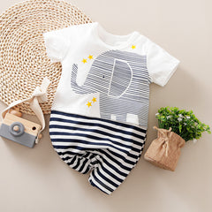 Eboo Baby Elephant Cartoon Stripe Rompers