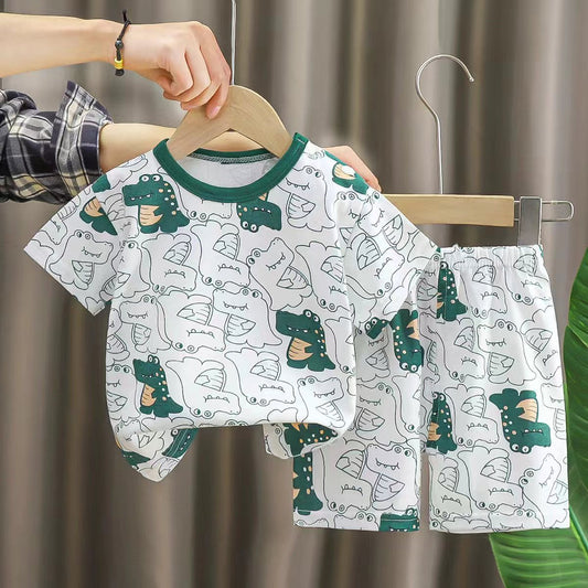 Eboo Summer Boys Girls Short Sleeved T Shirt Set Short Sleeved Shorts 2 Piece Set