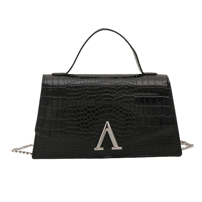 Eboo Structured Top-Handle Satchel with Signature Gold-Tone V-Hardware