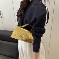 Eboo Structured Top-Handle Satchel with Signature Gold-Tone V-Hardware