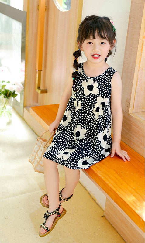 Eboo Sleeveless Cotton Flower Dress Summer Princess Dress