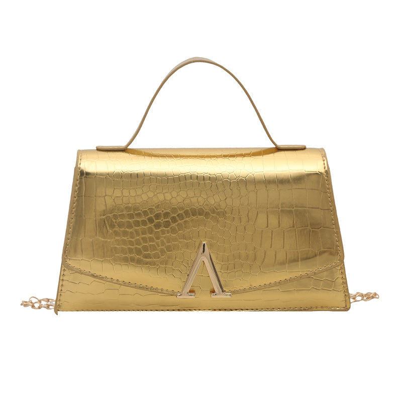 Eboo Structured Top-Handle Satchel with Signature Gold-Tone V-Hardware