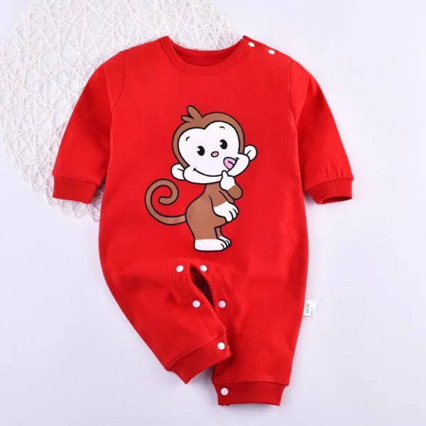Eboo Red Monkey Romper for Baby Boys
