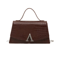 Eboo Structured Top-Handle Satchel with Signature Gold-Tone V-Hardware