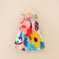 Eboo Sleeveless Cotton Frock with Big Flowers and Leaves - Premium Comfort Wear