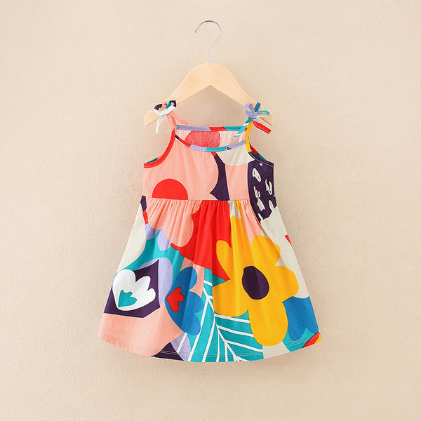 Eboo Cotton Frock with Big Flowers and Leaves