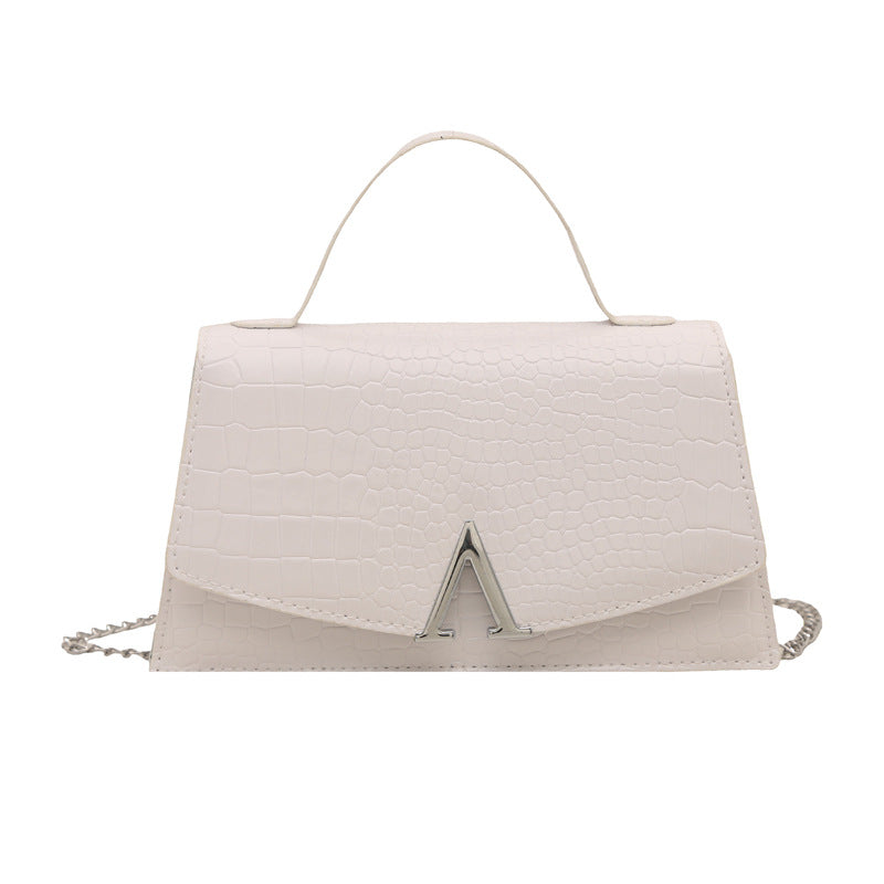 Eboo Structured Top-Handle Satchel with Signature Gold-Tone V-Hardware