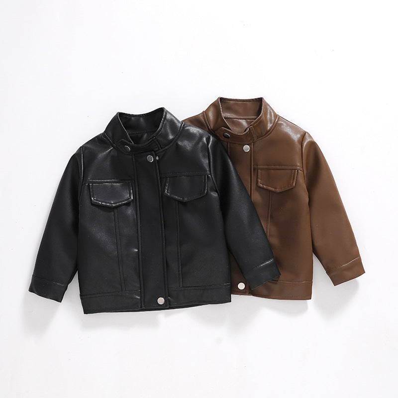 Eboo Kids Faux Leather Moto Jacket | PU Biker Style Coat