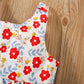 Eboo Baby Girl Summer Flower Printed Bowknot Dress (RED)