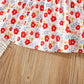 Eboo Baby Girl Summer Flower Printed Bowknot Dress (RED)