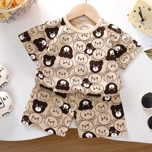 Eboo Infant Boys Girls Short Sleeved Tops Shorts Two Piece Outfits Set