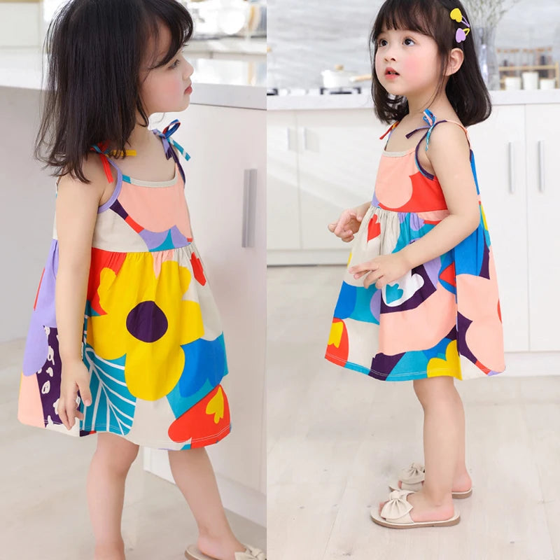 Eboo Cotton Frock with Big Flowers and Leaves