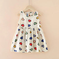 Eboo Princess Multi-Heart Printed Frock for Baby Girls