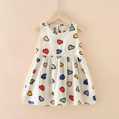 Eboo Princess Multi-Heart Off-White Frock for Baby Girls