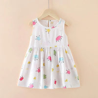 Eboo White Baby Girl Sundress with Crown Print