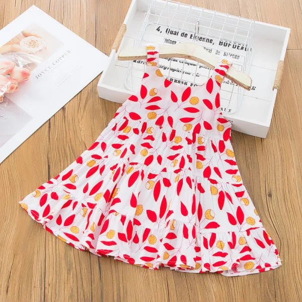 Eboo Sleeveless Floral Printed Dress for Baby Girls