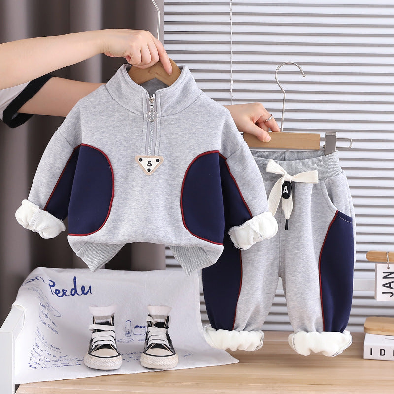 Eboo Boys Grey Colorblock Winter Co-Ord Set