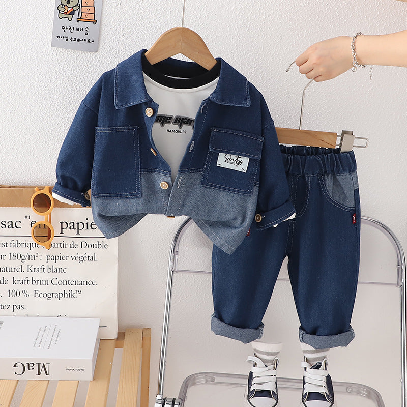 Eboo Two-Tone Denim Jacket & Cuffed Jean Set