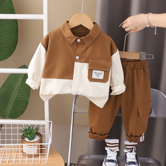 Eboo Boys blocked Shirt With Jogger Set