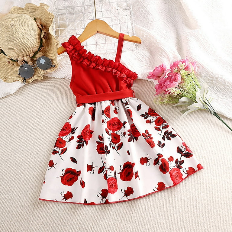 Eboo Luxury Flower Strips Red and White Flower Outfit