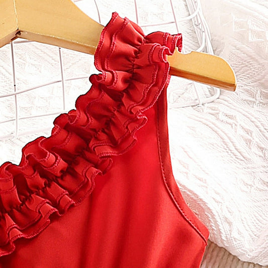 Eboo Luxury Flower Strips Red and White Flower Outfit