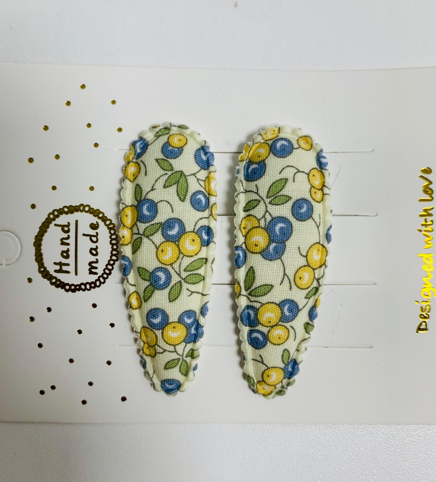 Eboo Hairpins 2pcs  Printed Plaid Stripe Girls′ Droplet Clip Baby Hair Accessories Headwear