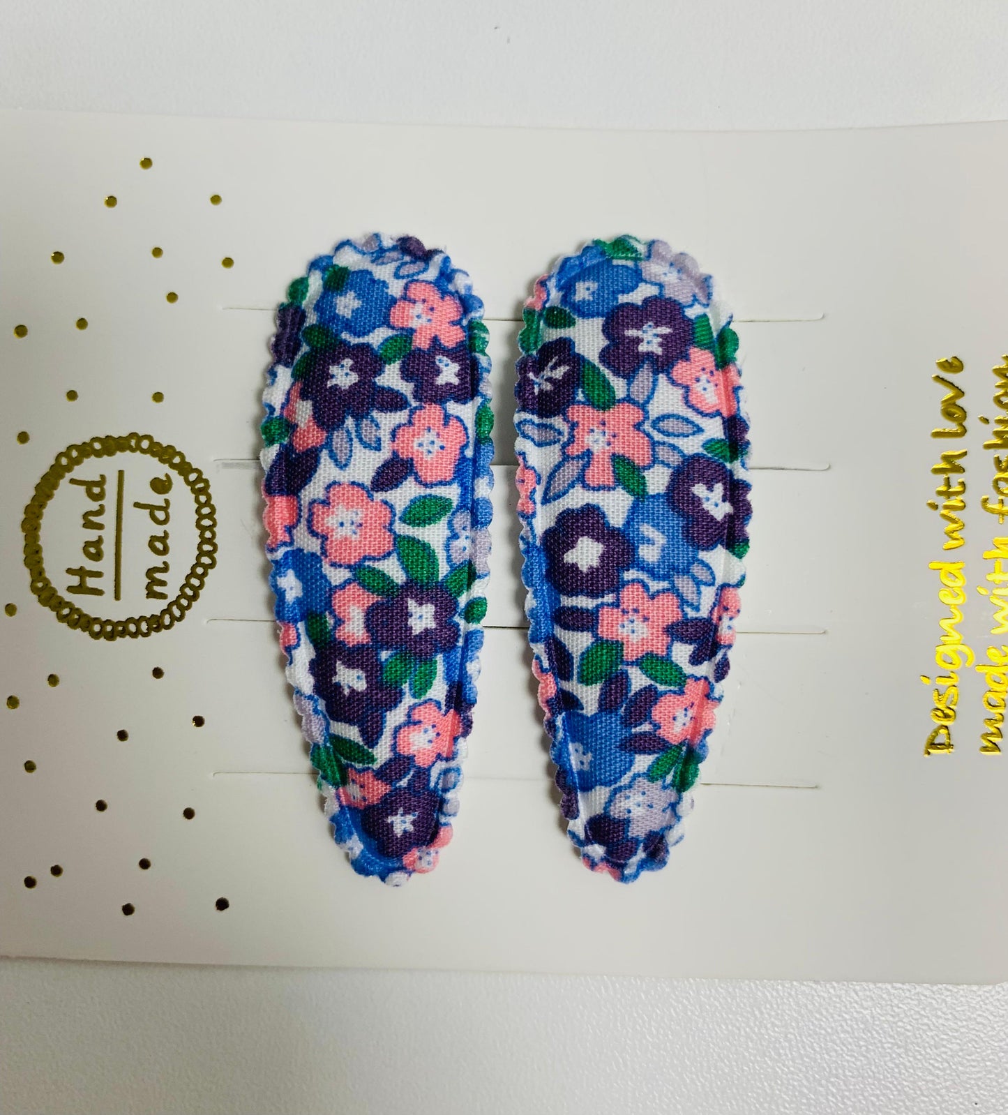 Eboo Hairpins 2pcs  Printed Plaid Stripe Girls′ Droplet Clip Baby Hair Accessories Headwear