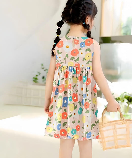 Eboo Floral Print Sleeveless Baby Girls Dress