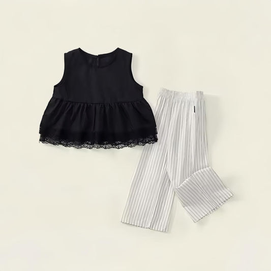 Eboo 2-piece Black western Top and wide-leg pants