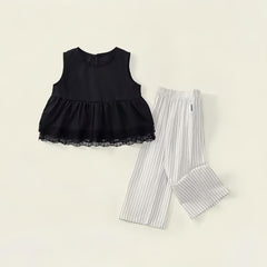Eboo 2-piece Black western Top and wide-leg pants