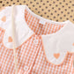 Eboo Cute Sleeveless Heart Print Dress+Bag Set (ORANGE).