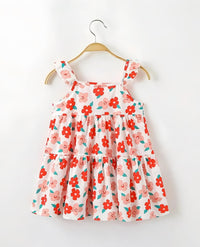 Eboo Young Girl Floral Print Ruffle Hem Dress