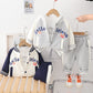 Eboo 3-Piece Varsity Jacket Set - Snap-Button Coat & Graphic Tee