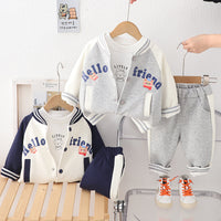 Eboo 3-Piece Varsity Jacket Set - Snap-Button Coat & Graphic Tee