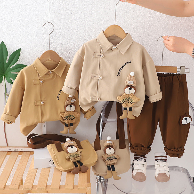 Eboo Kids Typographic Printed Shirt With Bag and Pants Set