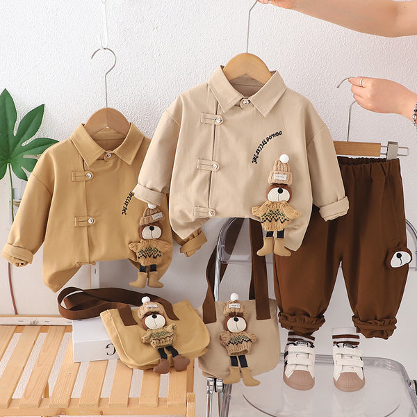 Eboo Kids Typographic Printed Shirt With Bag and Pants Set