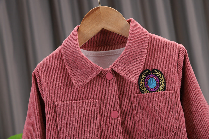 Eboo Stylish Corduroy Two-Piece Set for Toddlers — Jacket & Elastic Waist Pants