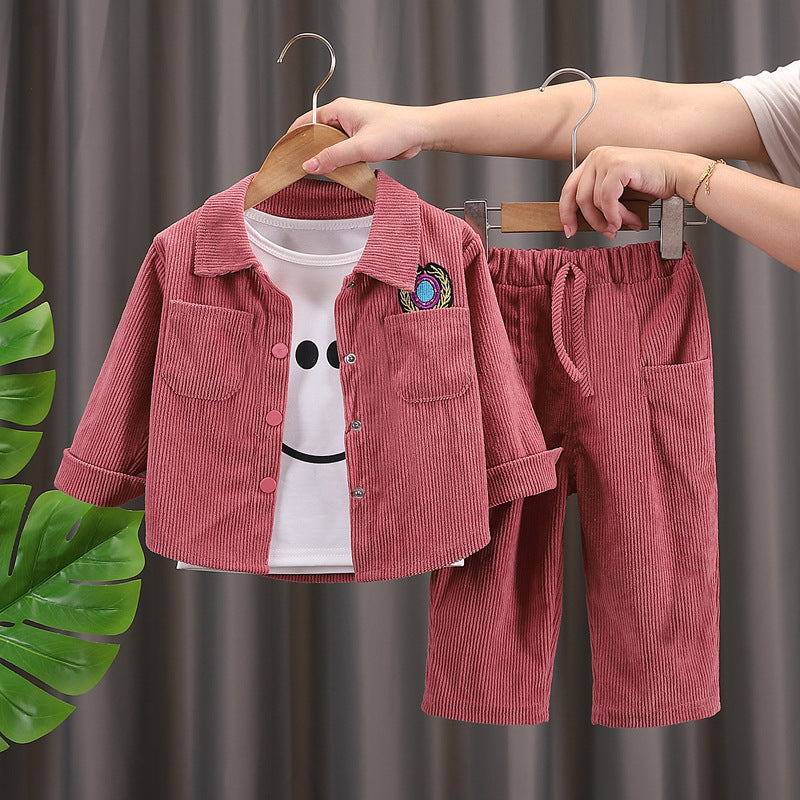 Eboo Stylish Corduroy Two-Piece Set for Toddlers Ã¢?? Jacket & Elastic Waist Pants