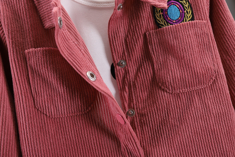 Eboo Stylish Corduroy Two-Piece Set for Toddlers — Jacket & Elastic Waist Pants