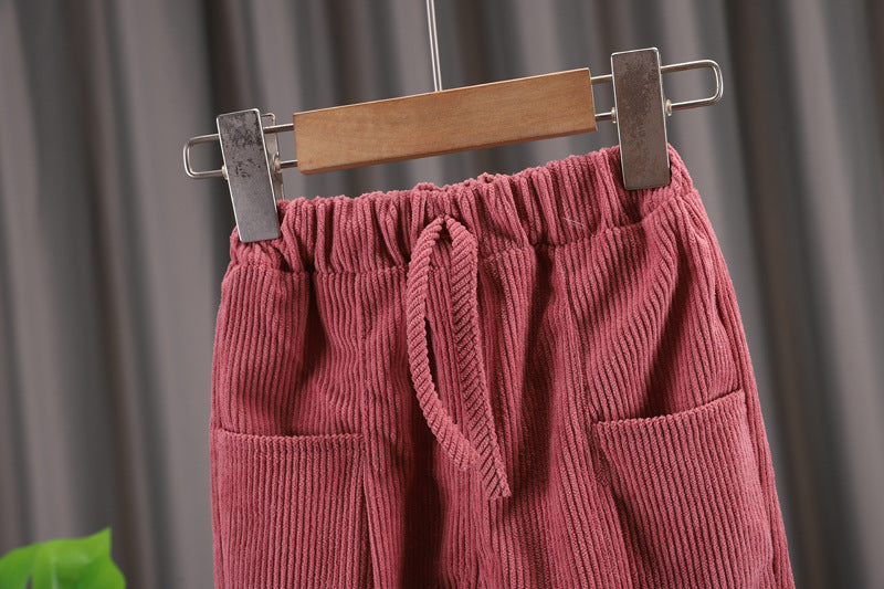 Eboo Stylish Corduroy Two-Piece Set for Toddlers — Jacket & Elastic Waist Pants