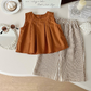 Eboo Bear Leader Vest+Striped Wide Leg Pants Summer Two-piece Set (BROWN)