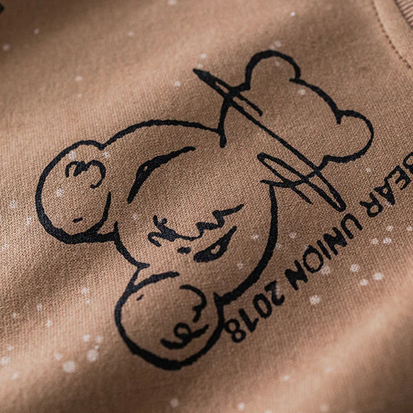 Eboo Boys Bear Printed Sweatshirt With Sling Bag & Jogger Co-ord Set