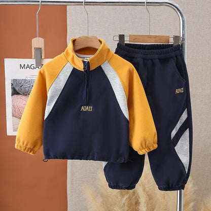 Eboo Sporty Fleece 2-Piece Set: Long Sleeve Quarter-Zip Top